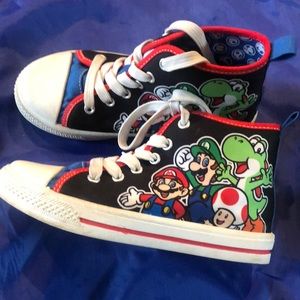 Nintendo Super Mario Brothers Mario Luigi Hi-Top Kids Shoes : Toddler Size 13